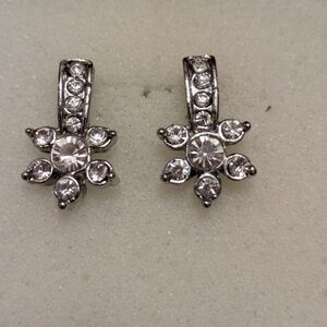 Elegant Silver Crystal Earrings